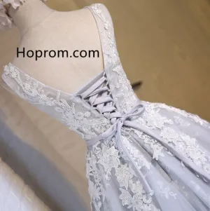 Tulle Homecoming Dresses, Cute Appliques Lace Up Dress
