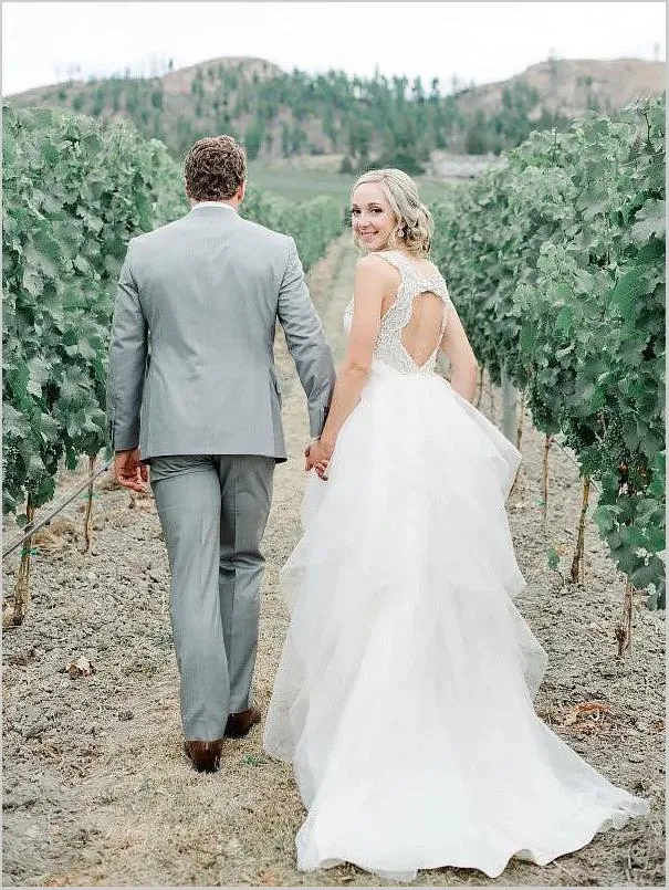 Tulle Princess Straps Wedding Dresses,Backless Brush Train Wedding Dresses