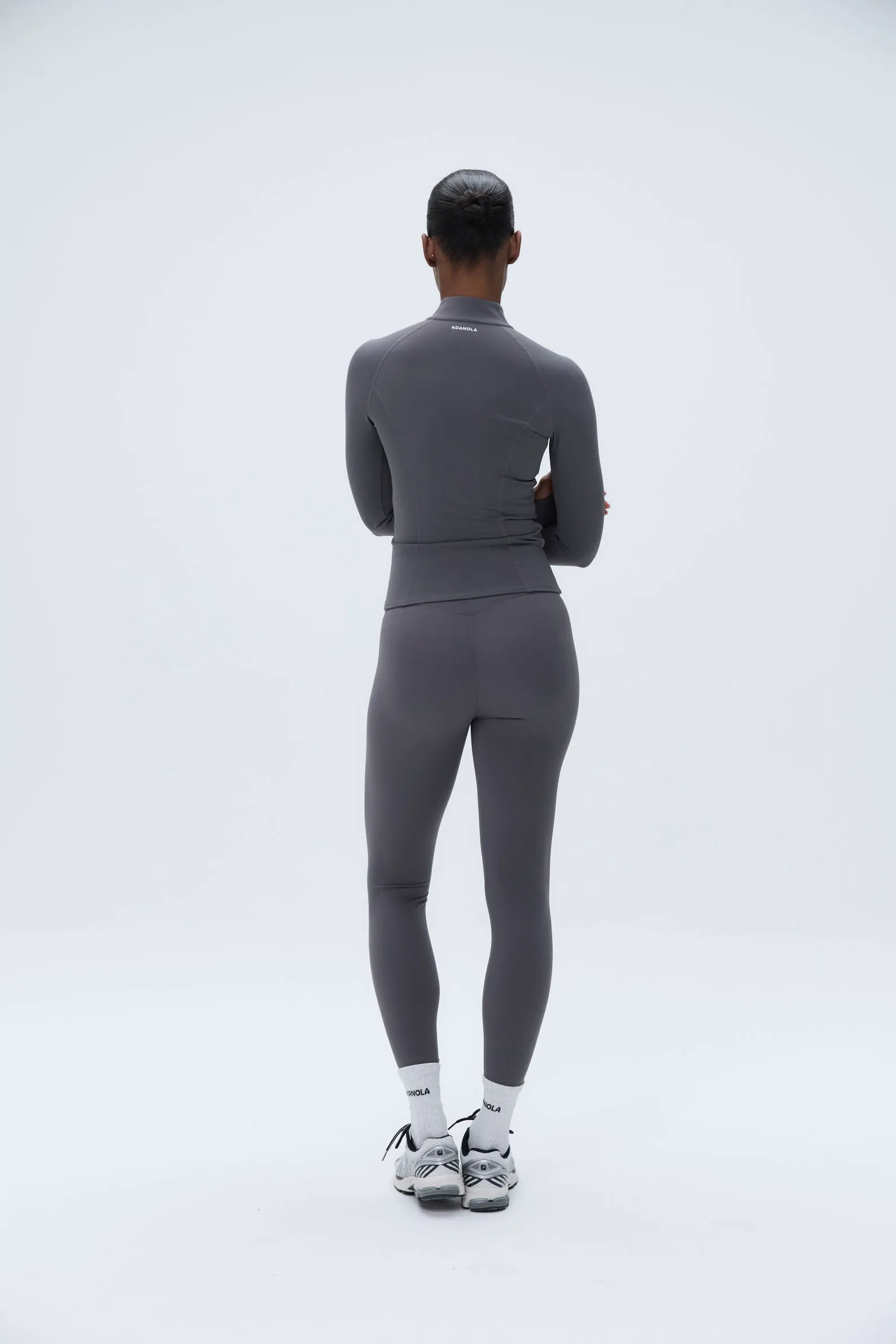Ultimate Long Sleeve Zip Up Top - Dark Grey