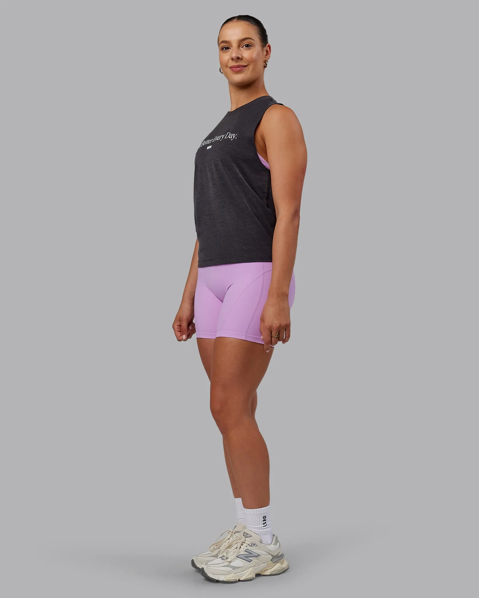 Unleash 1% Better Training Tank - Charcoal Marl-White