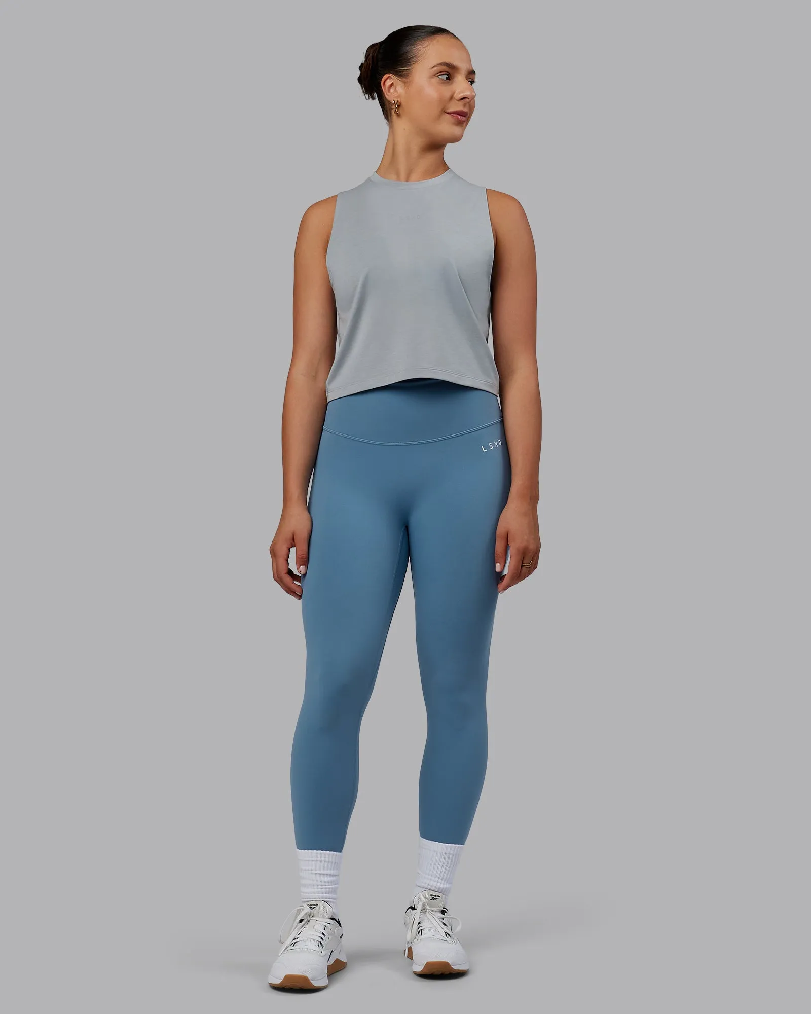 Unleash Cropped Training Tank - Circular Grey
