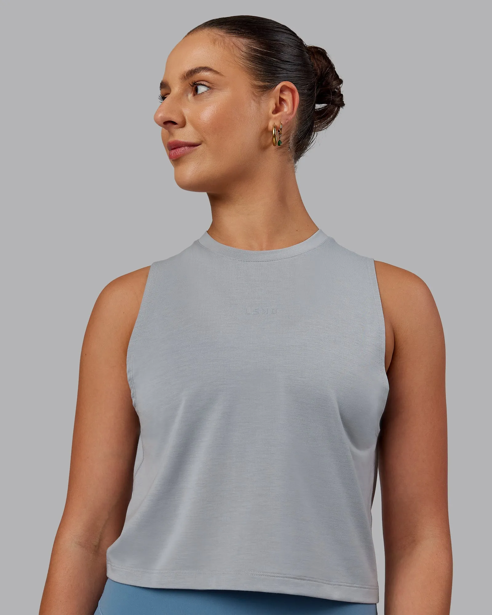 Unleash Cropped Training Tank - Circular Grey