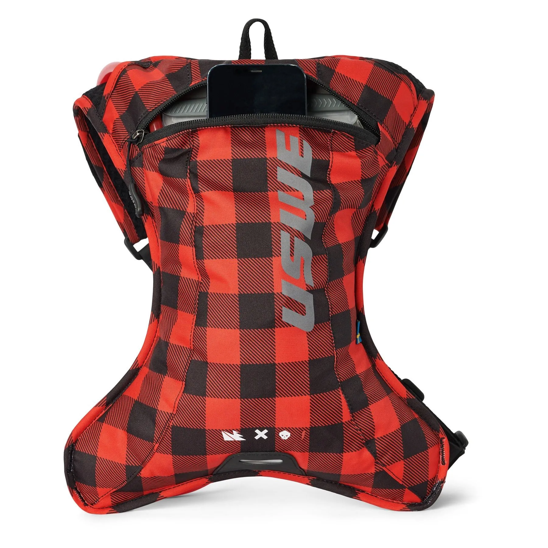 USWE Outlander Bike 2L Hydration System Backpack - Flannel Red/Black