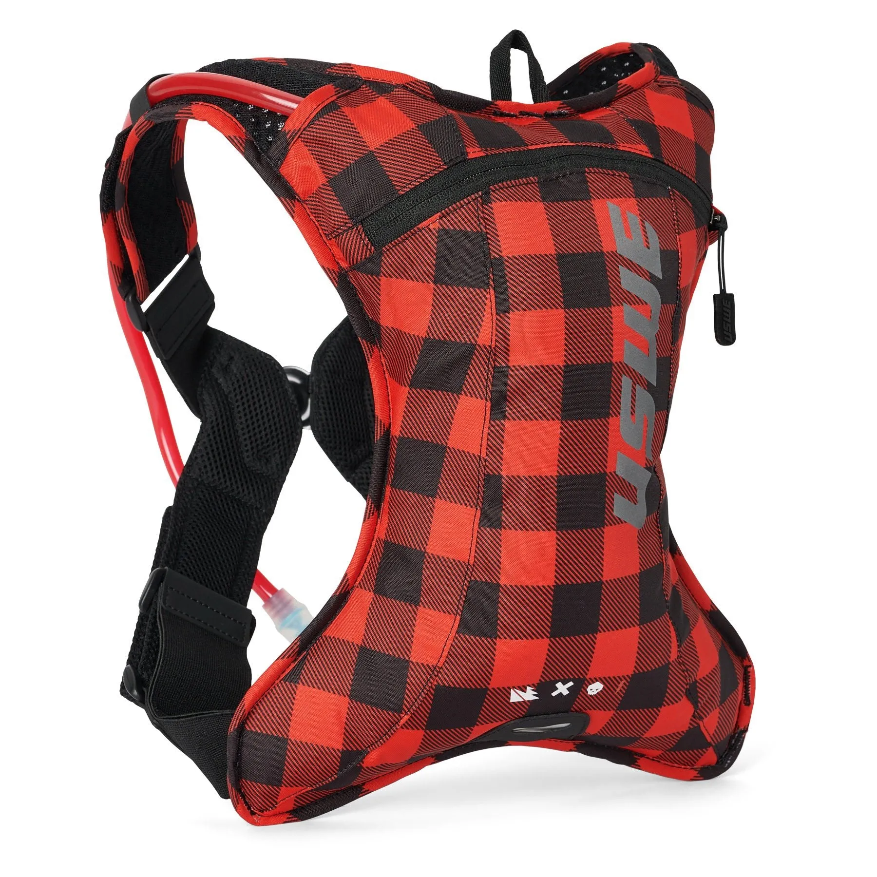 USWE Outlander Bike 2L Hydration System Backpack - Flannel Red/Black