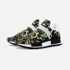 Vector golden floral seamless pattern Unisex Lightweight Custom shoes