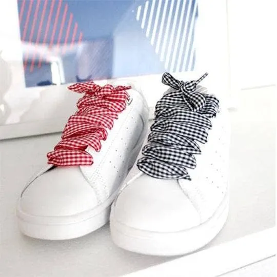 Vichy pattern laces - Black