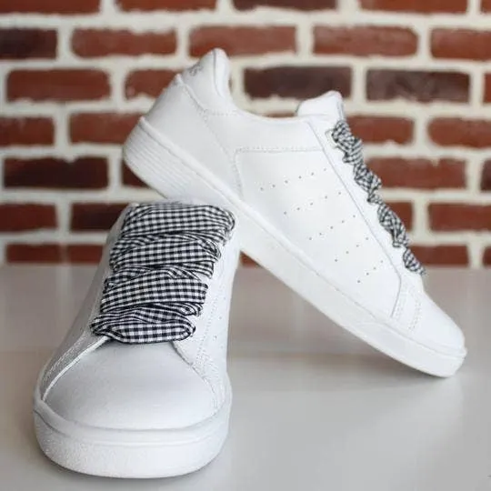 Vichy pattern laces - Black