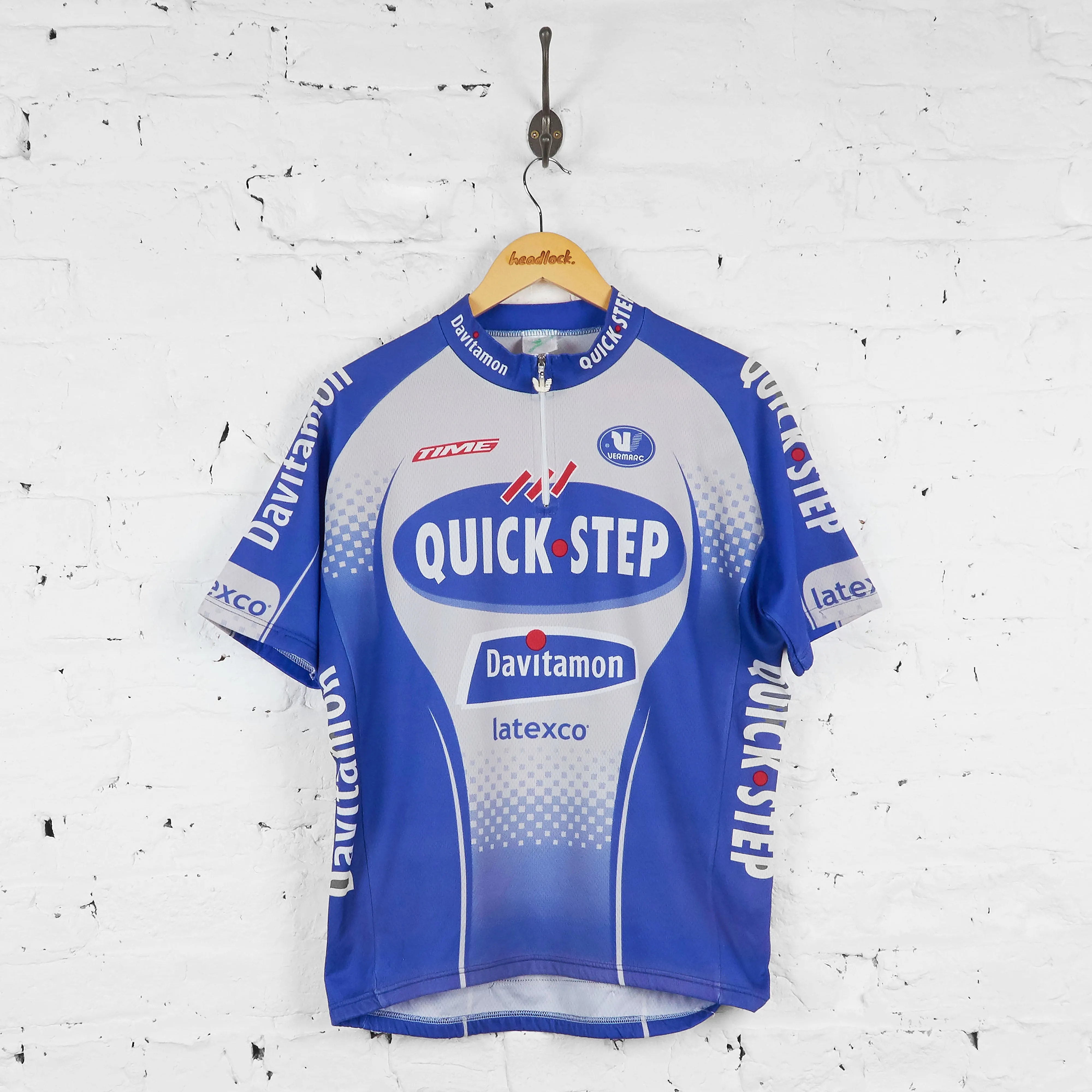 Vintage Quick Step Davitamon Cycling Jersey - Grey/Blue - XXL