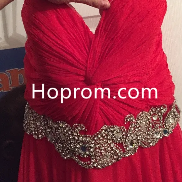 VRed Beadings Homecoming Dress, Chiffon SweeTHEART Homecoming Dress