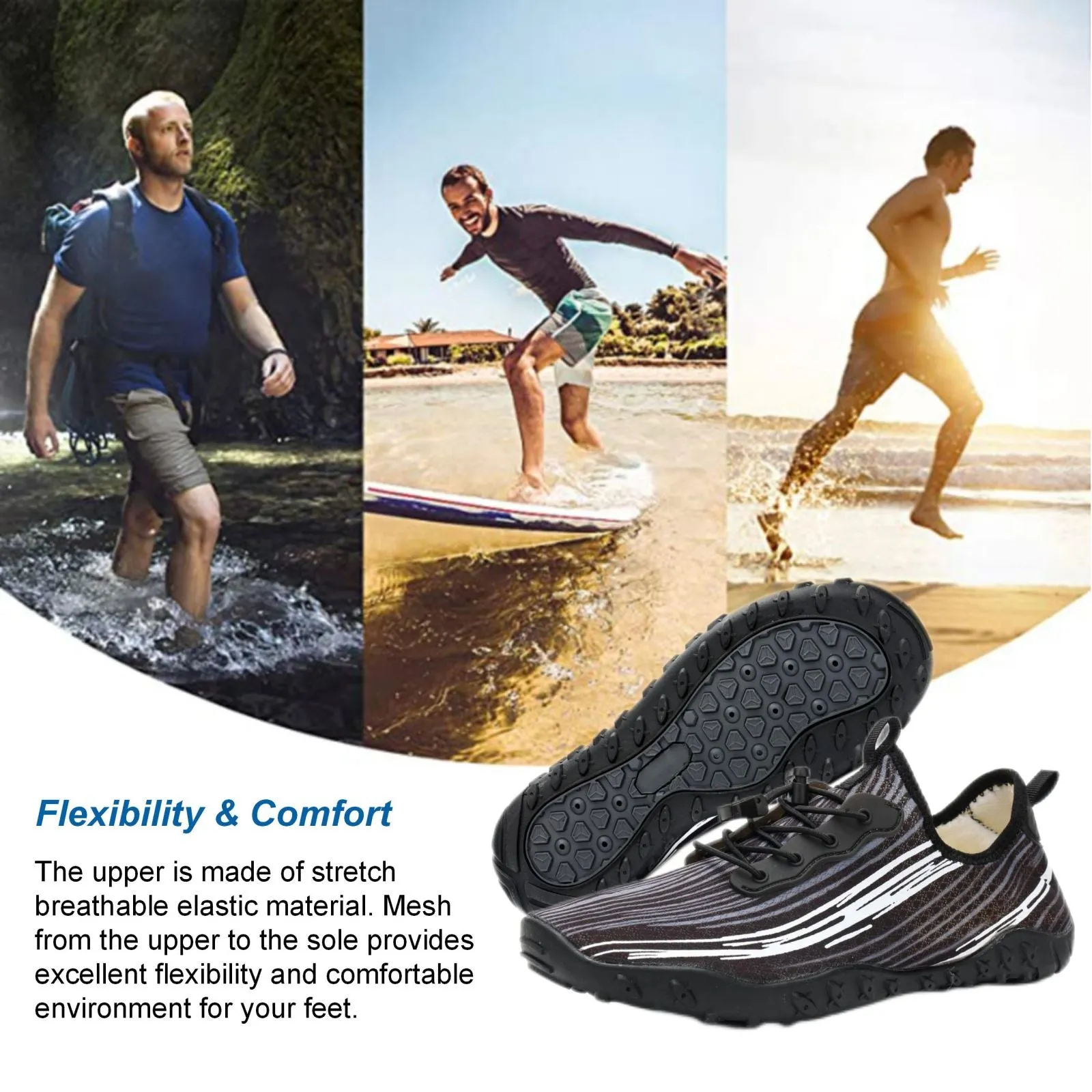 Water Shoes for Men & Women 2024 - Quick-Dry Aqua Socks Beach Swimming Shoes for Surfing Boating Drifting Hiking Yoga Cycling Water Aerobics