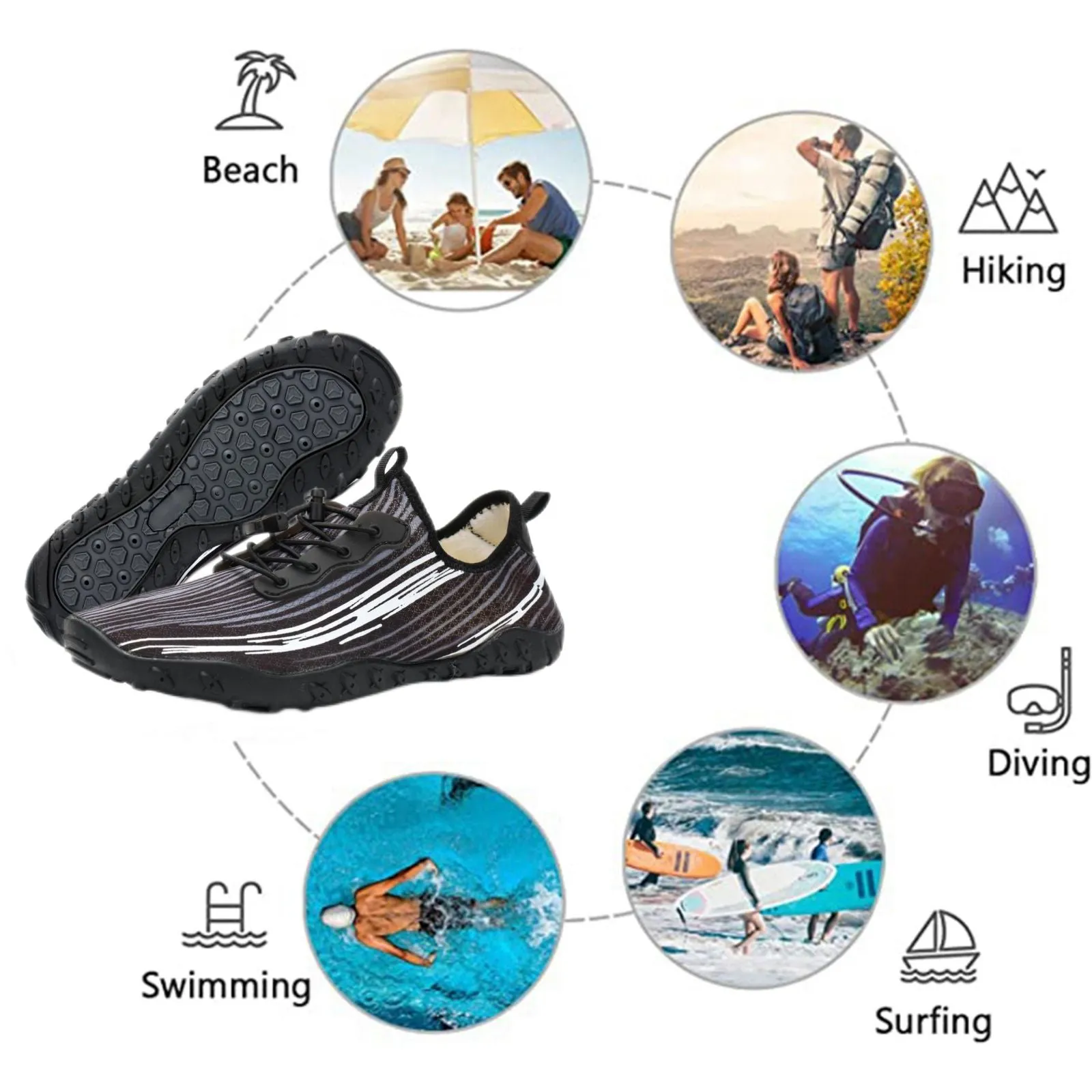 Water Shoes for Men & Women 2024 - Quick-Dry Aqua Socks Beach Swimming Shoes for Surfing Boating Drifting Hiking Yoga Cycling Water Aerobics