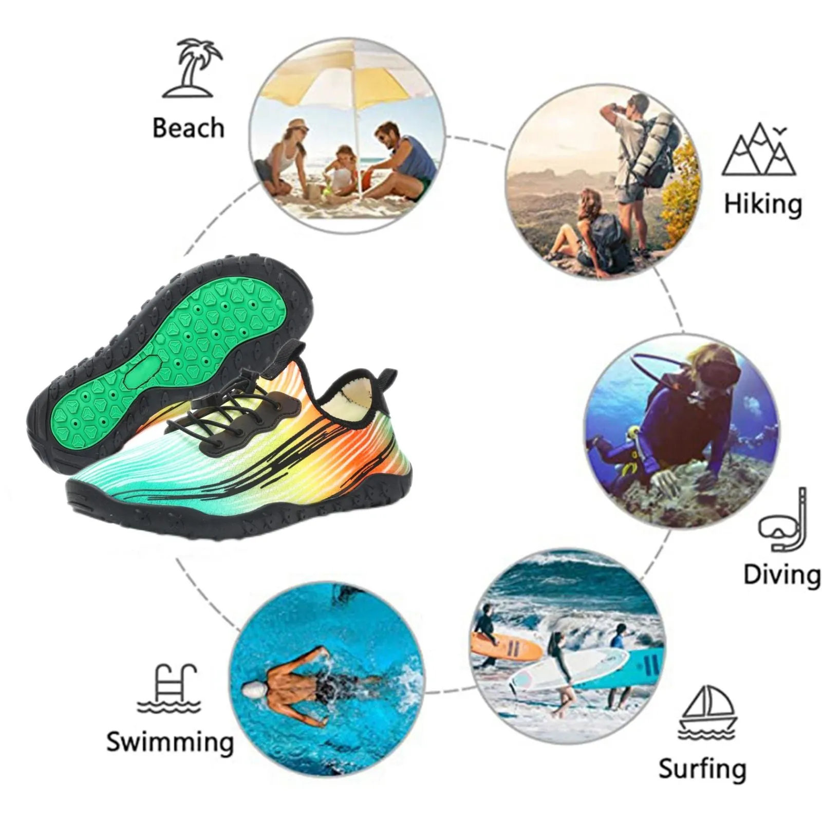 Water Shoes for Men & Women 2024 - Quick-Dry Aqua Socks Beach Swimming Shoes for Surfing Boating Drifting Hiking Yoga Cycling Water Aerobics