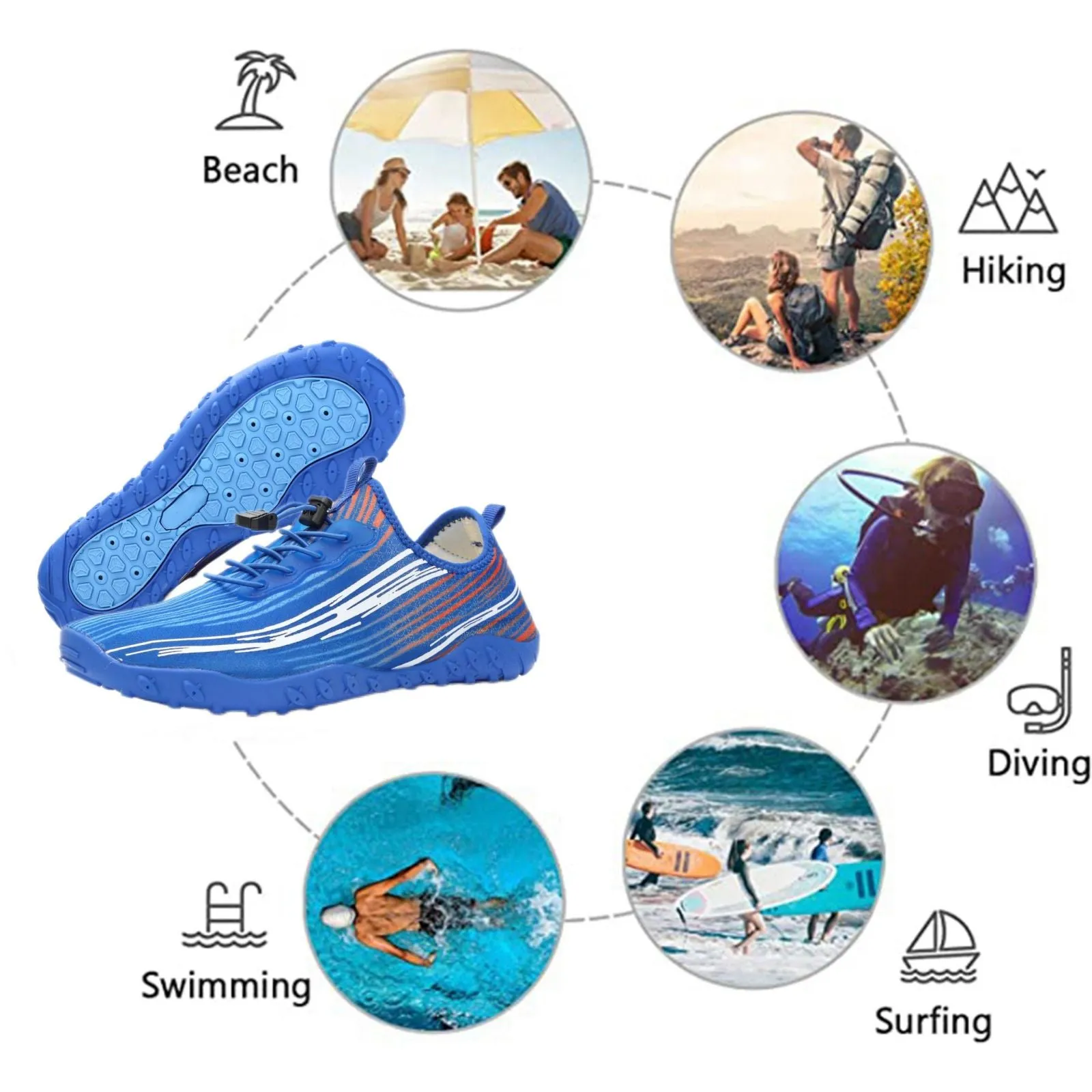 Water Shoes for Men & Women 2024 - Quick-Dry Aqua Socks Beach Swimming Shoes for Surfing Boating Drifting Hiking Yoga Cycling Water Aerobics