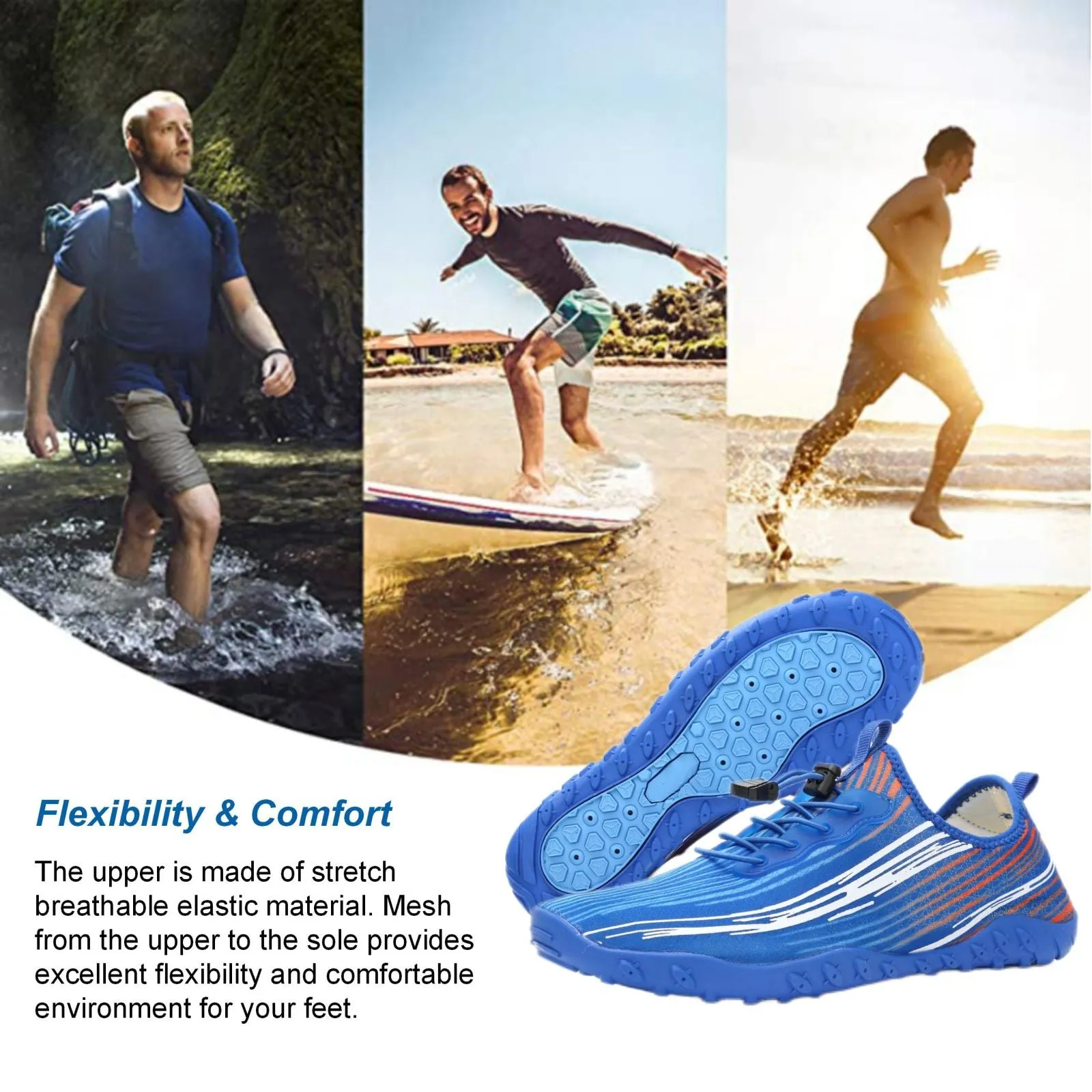 Water Shoes for Men & Women 2024 - Quick-Dry Aqua Socks Beach Swimming Shoes for Surfing Boating Drifting Hiking Yoga Cycling Water Aerobics