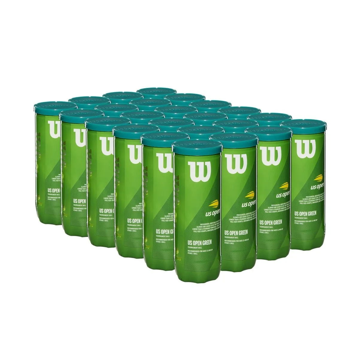 Wilson US Open Green Tournament Transition Tennis Ball (Box of 24 Cans)