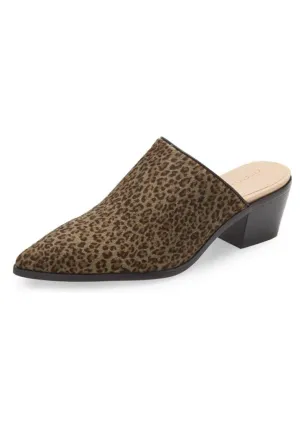 WOMEN'S CHOCOLAT BLU CLINT GREY LEOPARD DRESS MULE HAIR ON