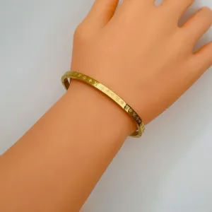 Women's Gold Stainless Steel Stylish Bracelet Bangle Kada - Fashionable and Durable Accessory