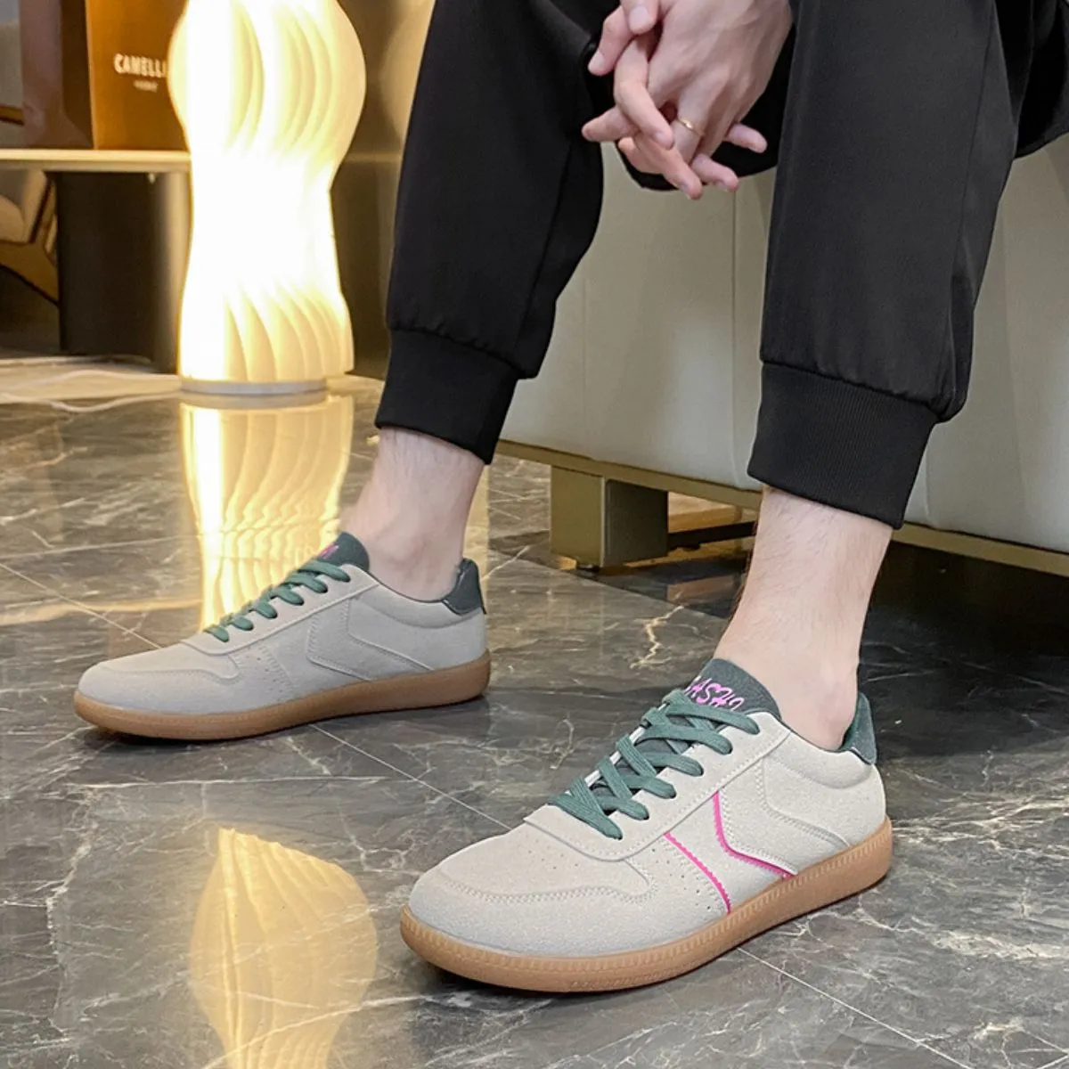 Women's Round Toe Lace Up Sneakers | Comfortable Flat Heel Casual Shoes