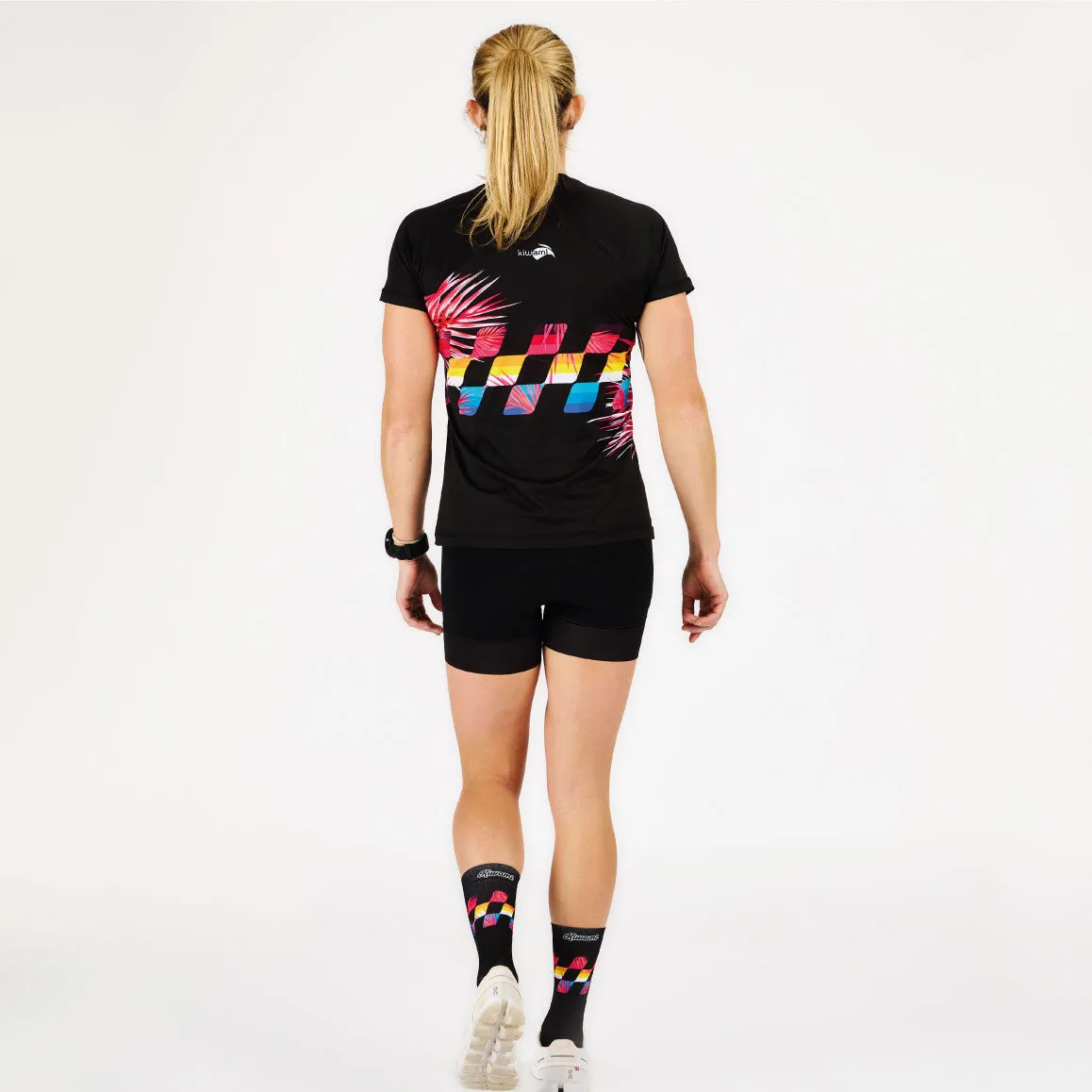 WOMEN'S RUNNING TEE-SHIRT FINISHER BLACK