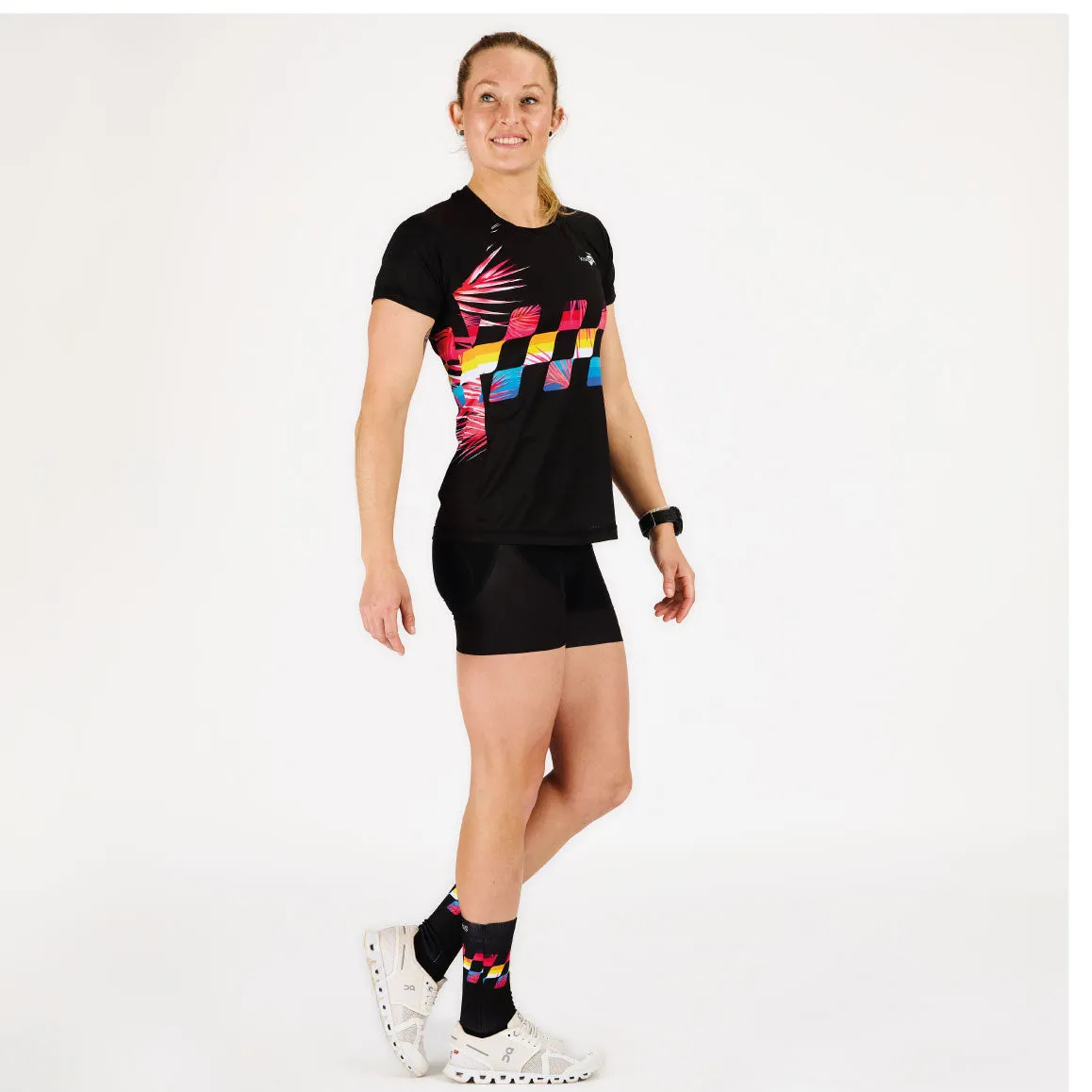 WOMEN'S RUNNING TEE-SHIRT FINISHER BLACK