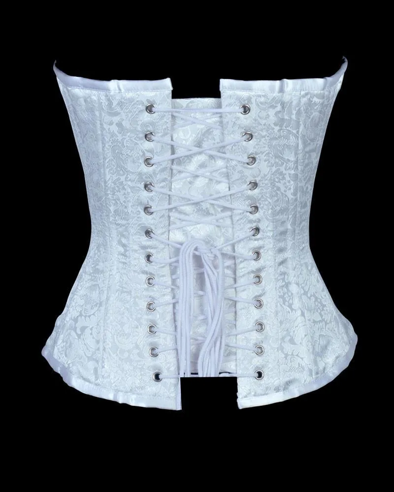 Xandra White Brocade Waist Training Corset